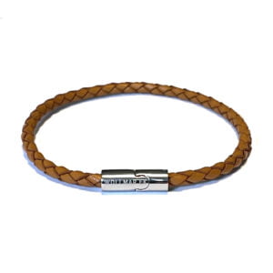 Leather bracelet light brown 4 mm