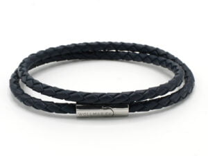 Leather Bracelet Navy Blue