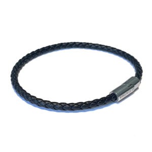 Leather bracelet black 4 mm