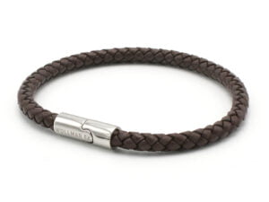 Thin Dark Brown Leather Bracelet